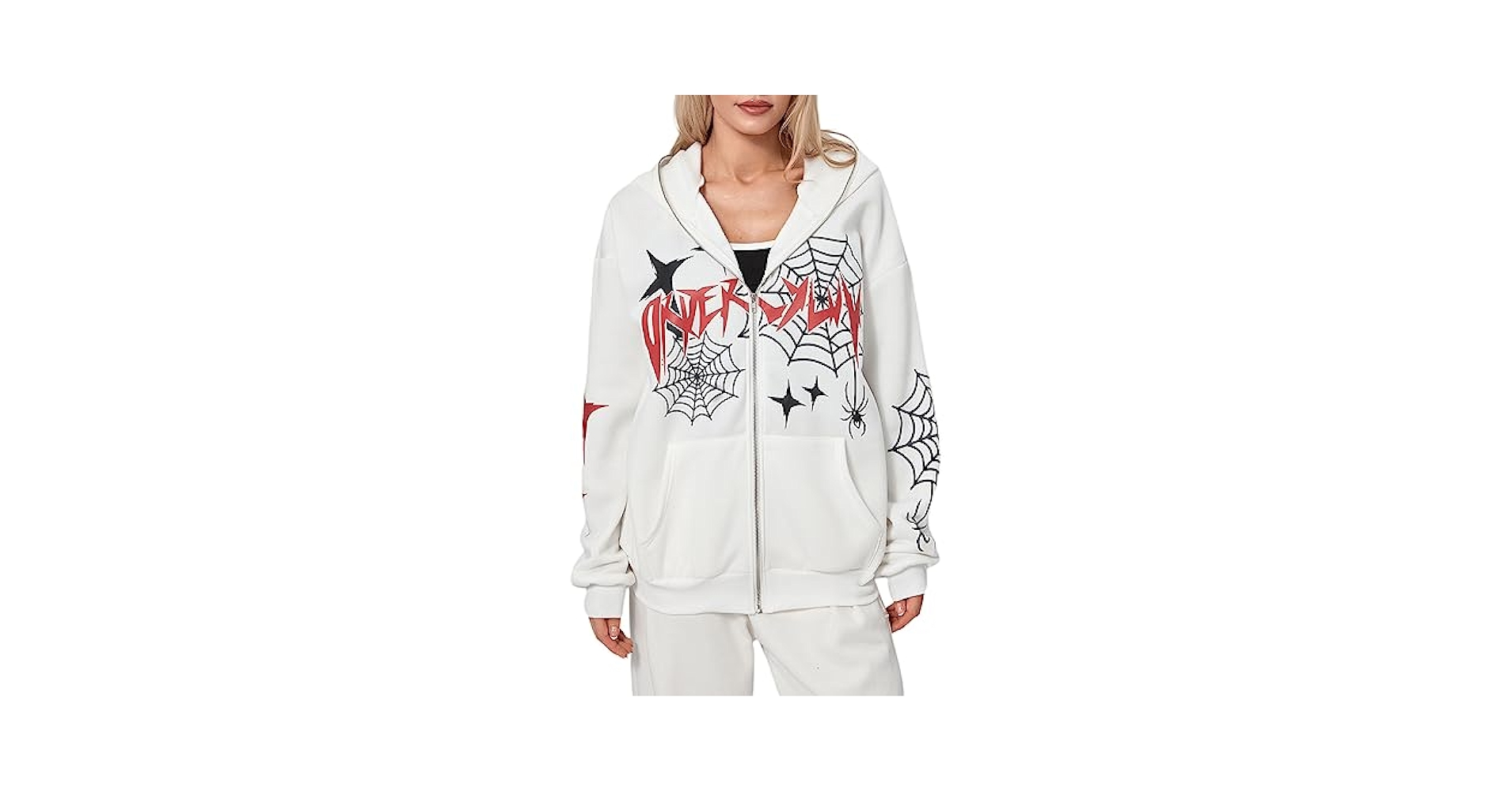 Amazon.com: Sunwittafy Womens Full Zip Up Hoodie Y2k Spider